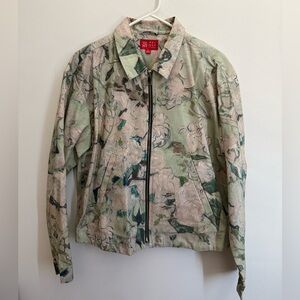 PacSun X The Met Floral Embossed Zip Bomber Jacket - Sage Green & Cream - Size S